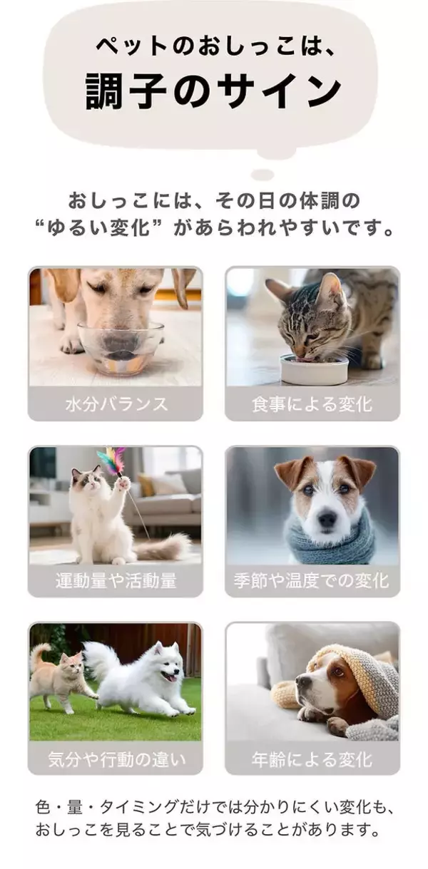 「おうち1分のAIおしっこチェックで、体調の“ゆらぎ”を見える化」の画像