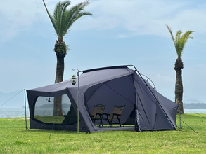 キャンプ用品ブランドRATELWORKSより大自然の景色を楽しみながらも視線を遮るシェルターテント発売