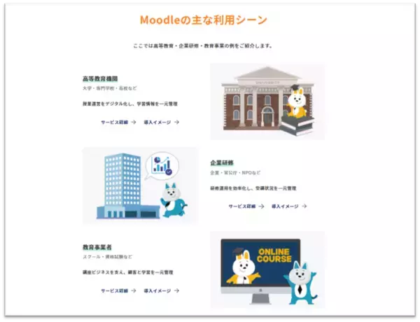 「株式会社イーラーニング、LMS「Moodle」の導入・活用情報を体系化したコーポレートサイトをリニューアル」の画像