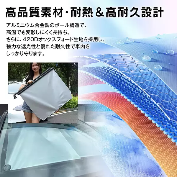 「駐車のたびにサッと設置！MAXWINの99％UVカット自動ロール式サンシェードを新発売！」の画像