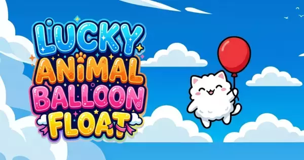 片手タップで、ネコと風船が大空から宇宙へ！『ラッキーどうぶつふわふわ風船』Google Play / LINEミニアプリで配信開始