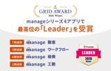 「ITreview Grid Award 2026 Winterにて「manage」シリーズ4アプリが最高位の「Leader」を受賞」の画像1