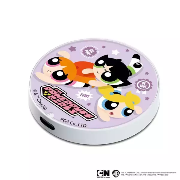 「ピタッと磁力で高速充電！「パワーパフ ガールズ」デザインのマグネット式ワイヤレス充電器を株式会社PGAが7月24日発売」の画像