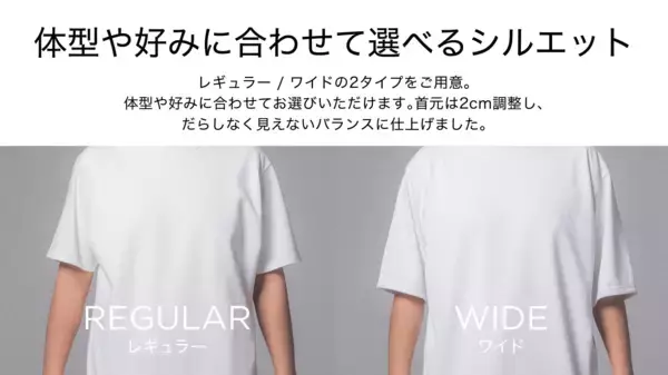 「男性の体型悩みに応える「究極のTシャツ」　累計売上2,000万円超のTシャツブランド「putty(パテ)」がMakuakeで発売！」の画像