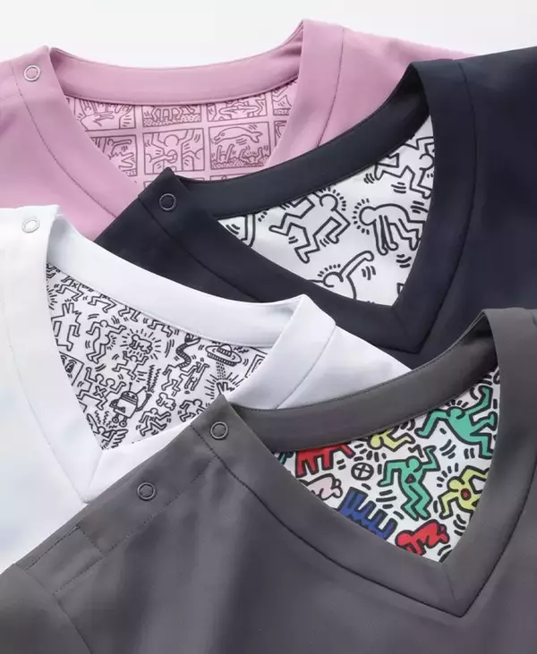 「1980年代を代表するアーティスト：キース・ヘリングのアートにインスパイアされた白衣・スクラブを発売！メディカルアパレルブランド「クラシコ」」の画像