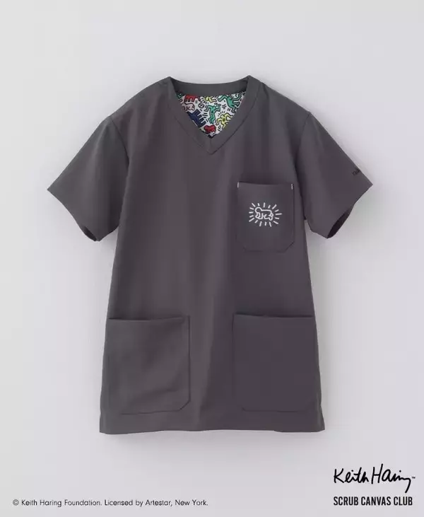 「1980年代を代表するアーティスト：キース・ヘリングのアートにインスパイアされた白衣・スクラブを発売！メディカルアパレルブランド「クラシコ」」の画像