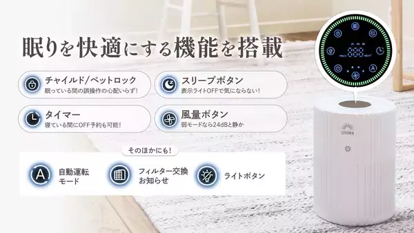 「【GOKUMIN】“寝室の空気から眠りを変える” 快眠発想の空気清浄機「NERU BREEZE」誕生」の画像