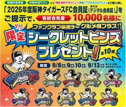 『ファンクラブ応援デー グルメ得プラス』を開催！FC会員限定！「監督・選手コラボグルメ」＆「TORACOグルメ」を食べてグルメ得プラス限定シークレットピンズ（全10種）を手に入れよう！