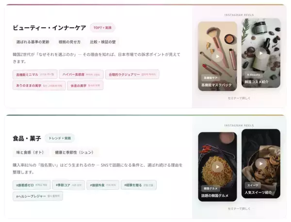 「韓国Z世代が、何がバズり、日本で何を選ぶのか「韓国トレンドセミナー　ビューティー・インナーケア／食品・菓子」開催決定」の画像