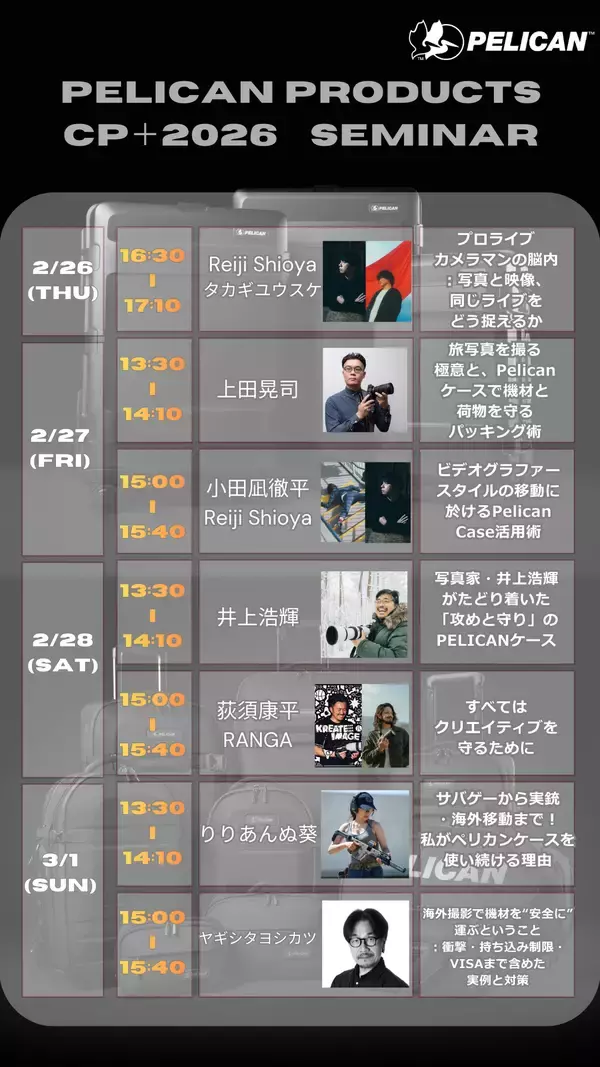 「Pelican Products株式会社、CP+2026に初出展」の画像