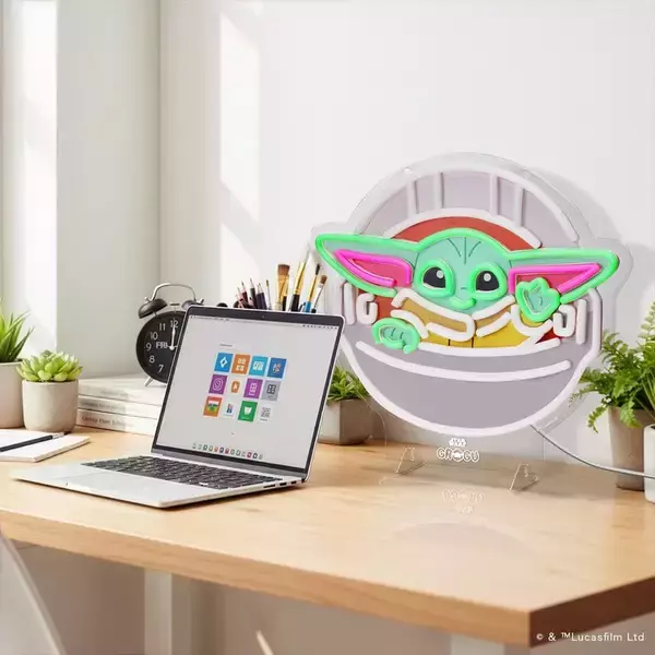 「【STAR WARSファン必見】お部屋を彩る「グローグー」デザインのLEDネオンライトを株式会社PGAが8月下旬に発売」の画像
