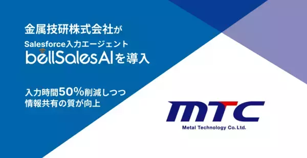 金属技研、Salesforce入力エージェント「bellSalesAI」を導入　Salesforce入力時間50％削減を実現