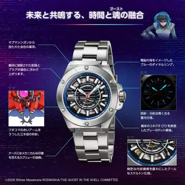 「『攻殻機動隊 THE GHOST IN THE SHELL』アニメ放送草薙素子の義体をイメージした公式ウオッチが登場!!」の画像