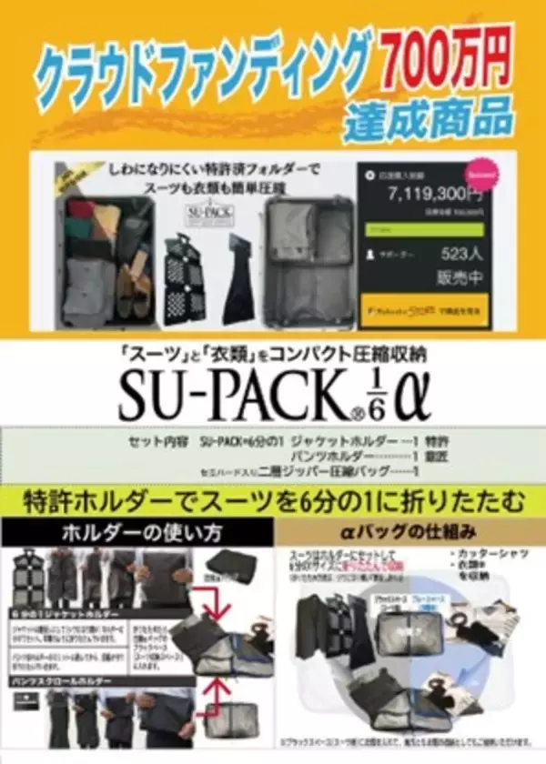 「「SU-PACK6分の1α」が2/25から近鉄百貨店上本町店で開催される「いいもの発見！東大阪コレクション」に出店」の画像