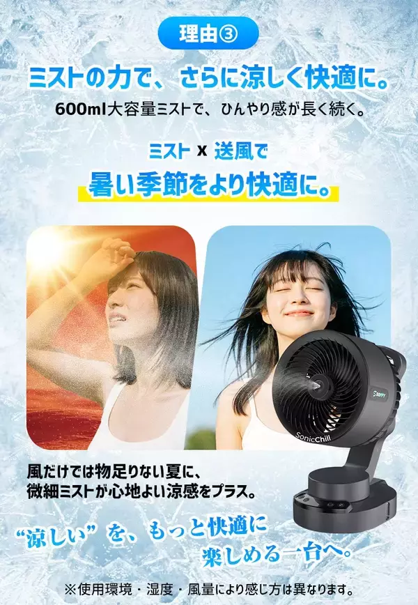 「40℃時代の新常識。ミスト×強風で瞬間冷却を叶える屋外用ミストファンが日本上陸」の画像