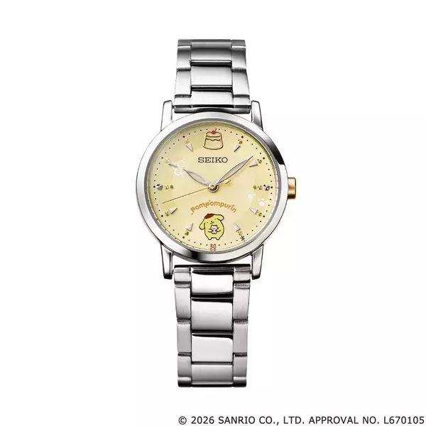 「「ポムポムプリン」30周年を記念した大人かわいい腕時計が登場！こちらを見守るポムポムプリンとお友だちの“マフィン”が、日常に癒やしのひと時を与えてくれる♪」の画像