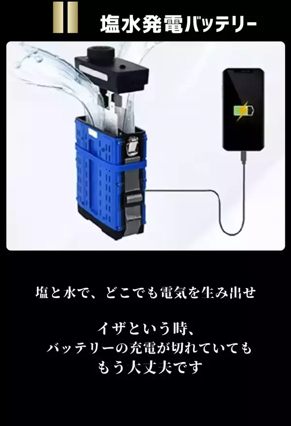 「【Makuakeで目標363％達成】充電不要で“即”発電、5日間稼働の塩水バッテリー「GSOO」──海水・醤油・スポドリで発電」の画像