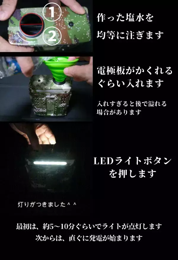 「【Makuakeで目標363％達成】充電不要で“即”発電、5日間稼働の塩水バッテリー「GSOO」──海水・醤油・スポドリで発電」の画像