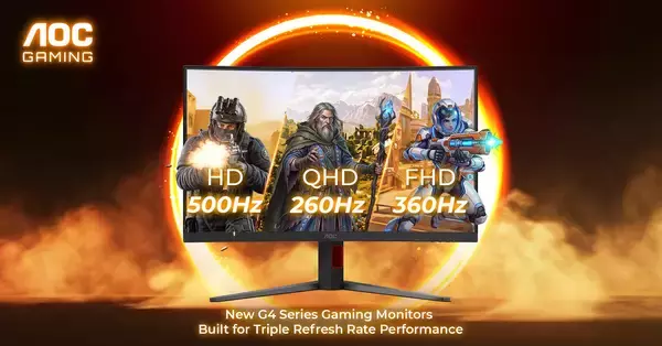 AOC、最大500Hz対応のゲーミングモニター3機種を発表　QHD 260Hz・FHD 360Hz・HD 500Hzを切り替え