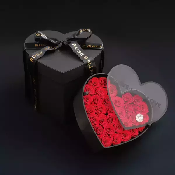 「【50周年限定企画】バレンタインに贈る高級バラギフト｜32輪のハートローズが贈る“特別な愛”」の画像