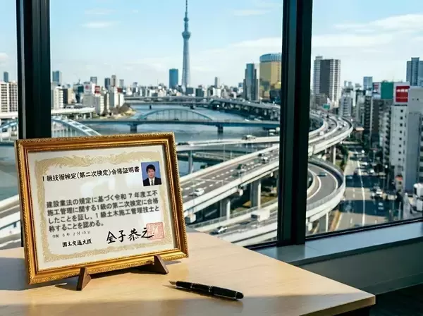 「1級土木施工管理技士」を社員2名が取得。技術力・品質管理体制をさらに強化