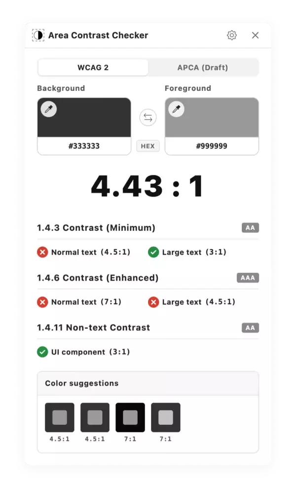 「リベロジック株式会社、Webアクセシビリティ確認を支援する新ツール「Area Contrast Checker」をリリース」の画像