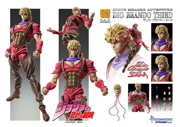 超像可動『ジョジョの奇妙な冒険』より、アナザーカラー＆限定特典付きの「ディオ・ブランドー・サード」「ディエゴ・ブランドー・サード」、クリアカラーの「クレイジー・ダイヤモンド Ver.CLEAR & GOLD」が登場!!