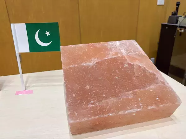 「大阪信愛学院に2025年大阪・関西万博で展示されたヨルダンの赤い砂やパキスタンのピンクソルト等が寄贈される」の画像