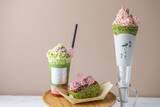 「【熱海さとり本店】濃厚なお濃茶と桜の華やかなマリアージュを楽しむ「桜お濃茶クレープ」「桜お濃茶ラテ」など春限定メニュー3種を2月6日(金)より発売」の画像1