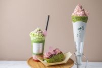 【熱海さとり本店】濃厚なお濃茶と桜の華やかなマリアージュを楽しむ「桜お濃茶クレープ」「桜お濃茶ラテ」など春限定メニュー3種を2月6日(金)より発売