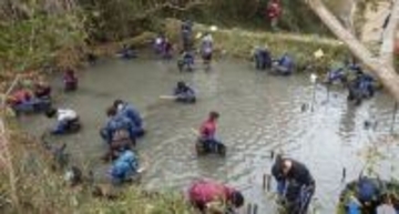 「近大里山ビオトープ」のため池で、水抜きによる環境管理を実施　絶滅危惧種ニッポンバラタナゴの繁殖状況を確認