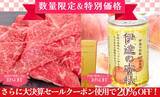 「福島牛メガ盛りと蜜桃ジュースを在庫限りの特価で販売！さらに！年に一度の大決算セールで対象商品が２０％OFF！JAタウンの「JA全農福島」から産地直送でお届け」の画像1