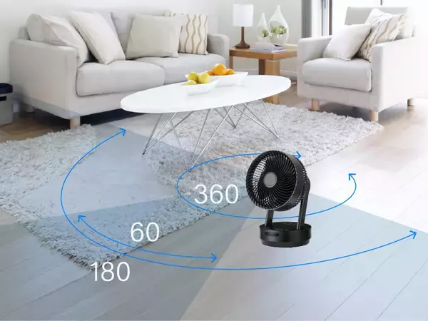 「左右約360度の3D首振りで風を届ける　多機能搭載のDCサーキュレーター　2026年5月中旬発売」の画像