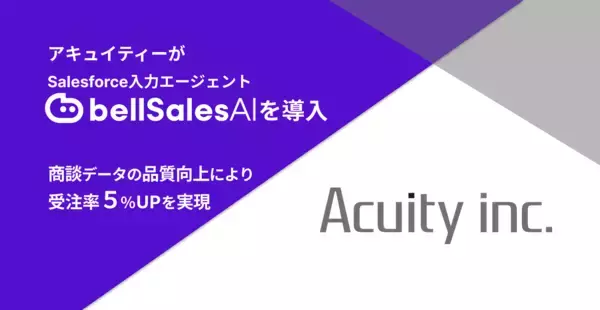 アキュイティー株式会社　Salesforce入力エージェント「bellSalesAI」を導入　受注率5％向上を実現