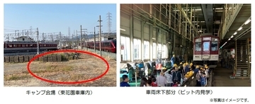 ～近鉄初開催　車庫線内で電車を眺めながらキャンプ体験～「きんてつ車庫キャンプin東花園車庫」を実施！
