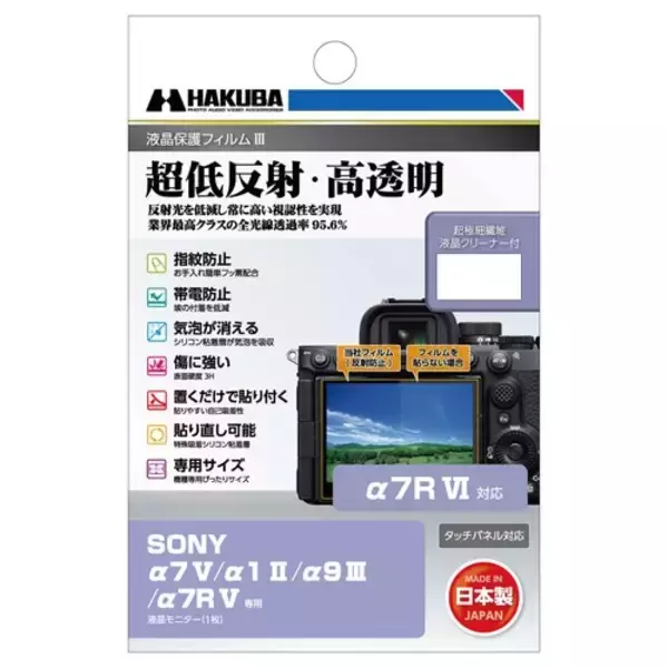 「SONY α7R VI専用 液晶保護フィルム2種を新発売！ガラスのように美しく強い「EX-GUARD」タイプと業界最高クラスの透明度を誇る「III」タイプ」の画像