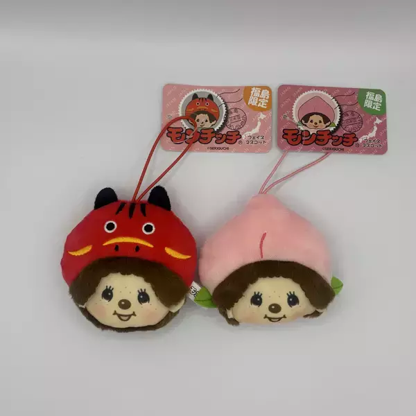 福島限定「モンチッチ フェイスマスコット〈桃〉」12月下旬より新発売！大ヒット“赤べこ”に続く第2弾