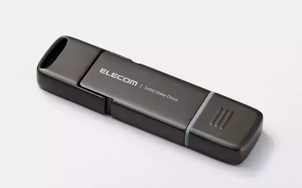 USB Type-CとUSB Type-Aの両方を搭載、エレコムのAI写真編集ソフト付き高速ポータブルSSD