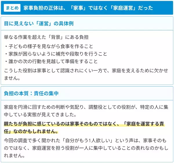 子育て世帯の家事負担の実態に迫る　親たちの負担はどこに？
