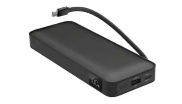 ノートPCも急速充電！ USB-C直結ケーブル搭載の大容量2万mAhモバイル 