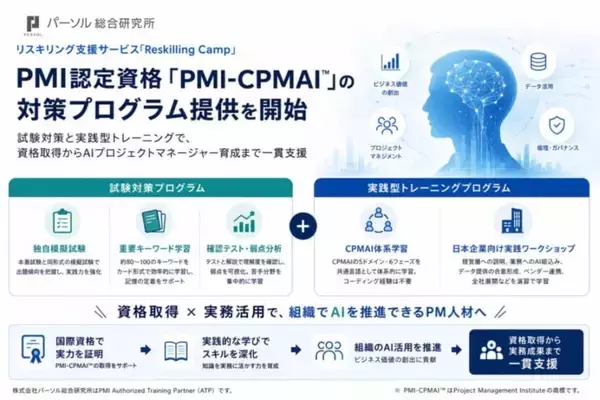 リスキリング支援サービス「Reskilling Camp」、PMI認定資格「PMI-CPMAI」の対策プログラム提供を開始