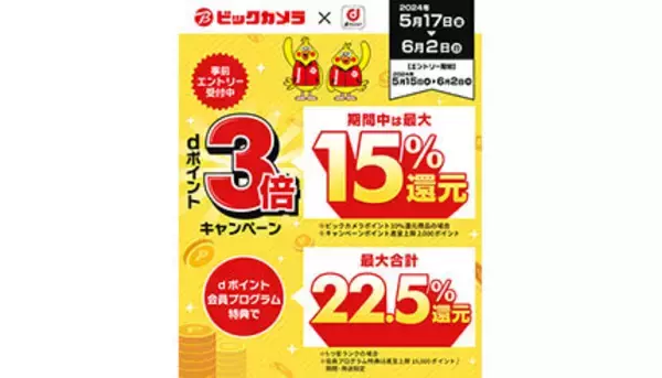 ドコモ、ビックカメラでdポイント3倍キャンペーン