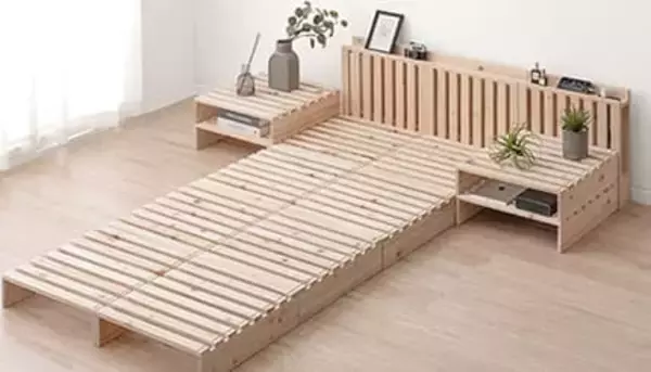 木の香りと自由なレイアウトを楽しむ！ タンスのゲンから「国産ひのきのパレットベッド」