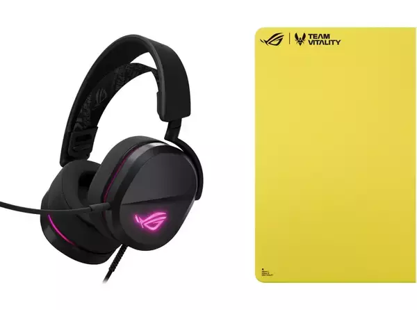 ASUS ROG 独自ドライバー採用の有線ヘッドセットとTeam Vitalityコラボのマウスパッドを発表