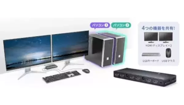 2台のPCをワンタッチで切り替え！ デュアル4K環境をそのまま共有できるサンワサプライのHDMI切替器