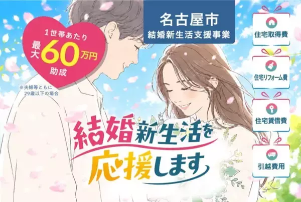 最大60万円を助成　名古屋市が結婚新生活支援事業を開始