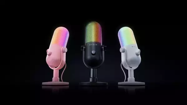 32ビットDSPとAI音声処理でプロレベルの配信環境を実現、Razerの新USBマイク「Seiren V3 Chroma 32-Bit DSP」
