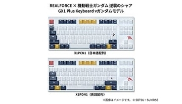 REALFORCE × ガンダムシリーズコラボモデル「GX1 Plus Keyboard」