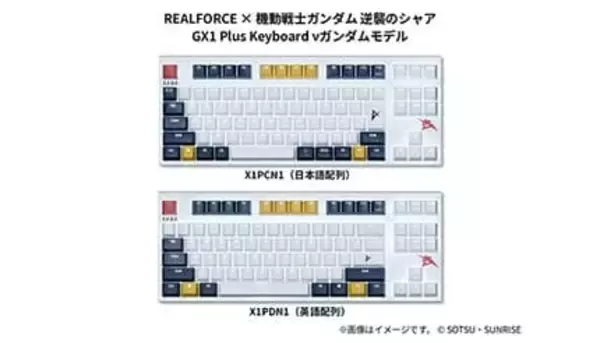 REALFORCE × ガンダムシリーズコラボモデル「GX1 Plus Keyboard」