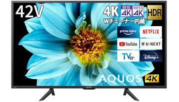 今売れてる4Kチューナー搭載テレビTOP10、シャープがTVS REGZAを逆転、42型AQUOSが7週ぶり首位　2022/11/27